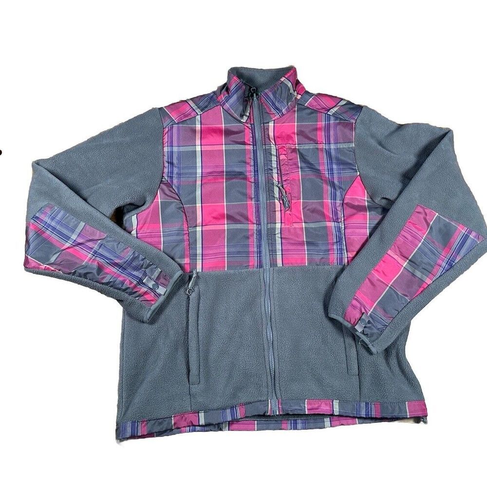 Mountain Fog‎ Fleece Jacket Womens M Brown/Pink Checkered Brand New NWT